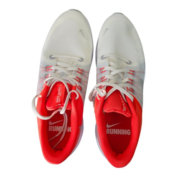 NEW Nike Quest 5 Men\'s Running Shoes - White/Crimson Size 9.5